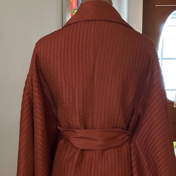 Designer RAW SILK Rust Swing Jacket Size 14 Purchased in Vietnam - Picture 2 of 4